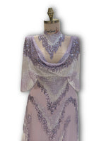 Load image into Gallery viewer, Long purple intricate beaded dress