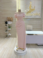 Load image into Gallery viewer, Radiate elegance in this so simple peach-colored dress