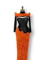 Load image into Gallery viewer, A stunning gold, off-the-shoulder maxi dress with a flowing skirt, perfect for a summer evening party.