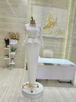 Load image into Gallery viewer, A comfortable and stylish knee-length dress with sleeves, perfect for a family gathering