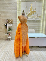 Load image into Gallery viewer, Haute Couture Elegance: A hand-crafted, floor-length gown in white, perfect for a bride on her wedding day.