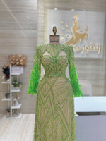 Load image into Gallery viewer, Lime-green Haute couture dress