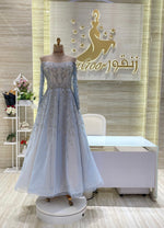 Load image into Gallery viewer, A comfortable and stylish knee-length dress with sleeves, perfect for a family gathering
