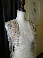 Load image into Gallery viewer, Haute Couture Elegance: A hand-crafted, floor-length gown in white, perfect for a bride on her wedding day.