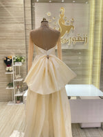 Load image into Gallery viewer, A stunning, knee-length dress with delicate lace details, ideal for celebrating an engagement