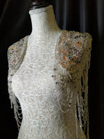 Load image into Gallery viewer, A stunning, knee-length dress with delicate lace details, ideal for celebrating an engagement