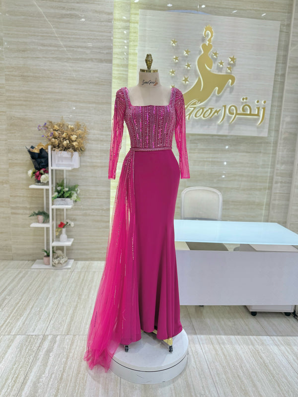 Haute Couture Elegance: A hand-crafted, floor-length gown in white, perfect for a bride on her wedding day.