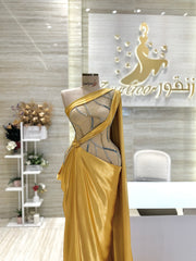 Custom-made party dress designed to flatter your figure.