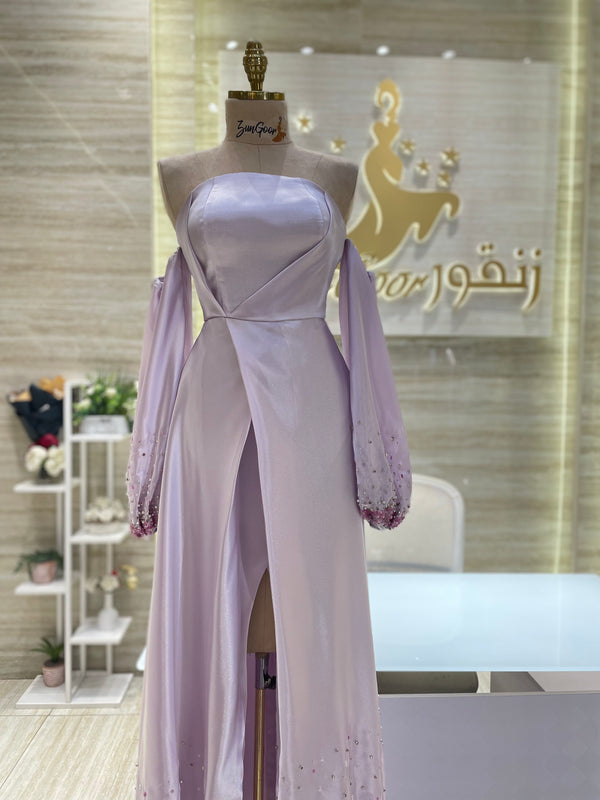 A comfortable and stylish knee-length dress with sleeves, perfect for a family gathering