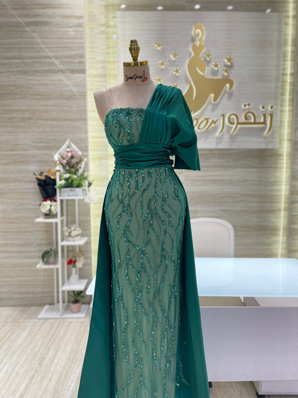 A vintage-inspired double-cloche dress with a flattering silhouette, ideal for a special occasion