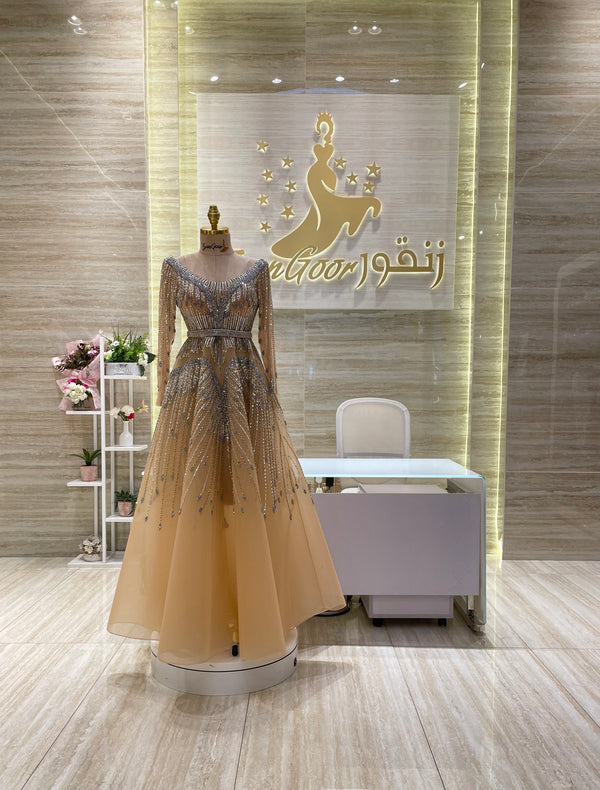 Made-to-order evening gown tailored to your preferences.